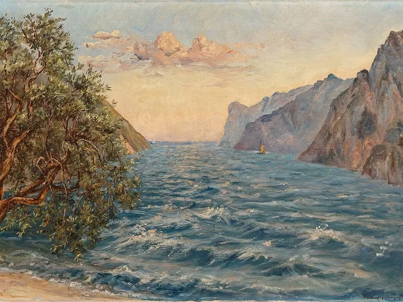 1855-Sara von Horstig d'Aubigny - Lago di Garda vicino a Torbole